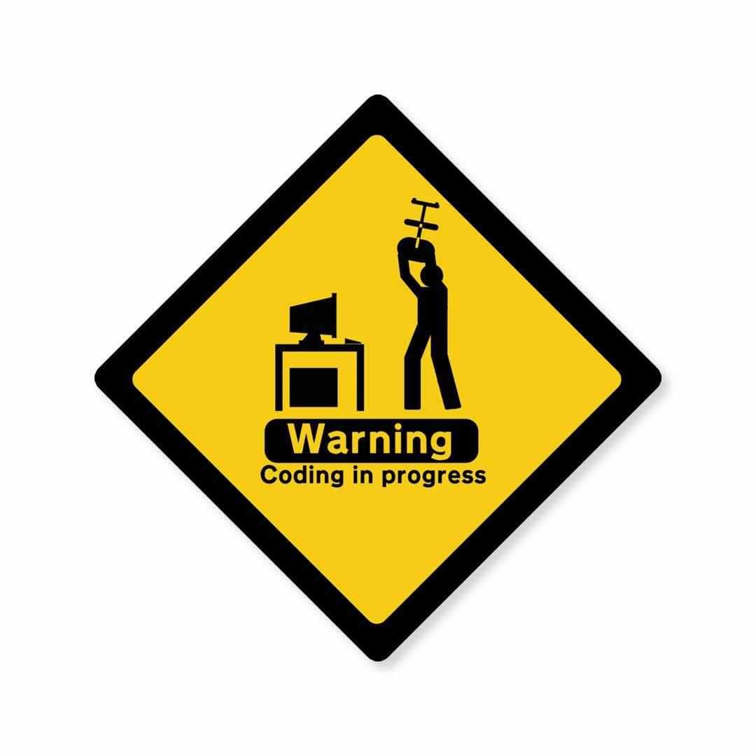 Coding in progress Sticker waterproof vinyl decal for laptop, bike, car & bottle