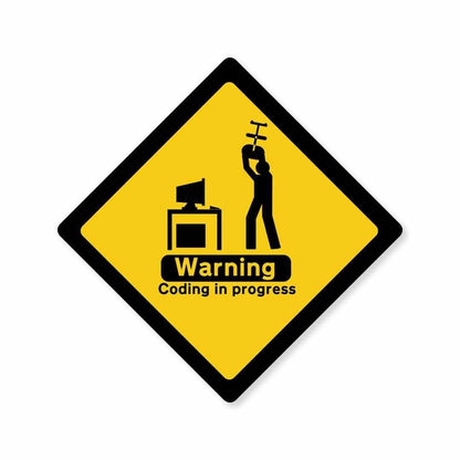 Coding in progress Sticker waterproof vinyl decal for laptop, bike, car & bottle