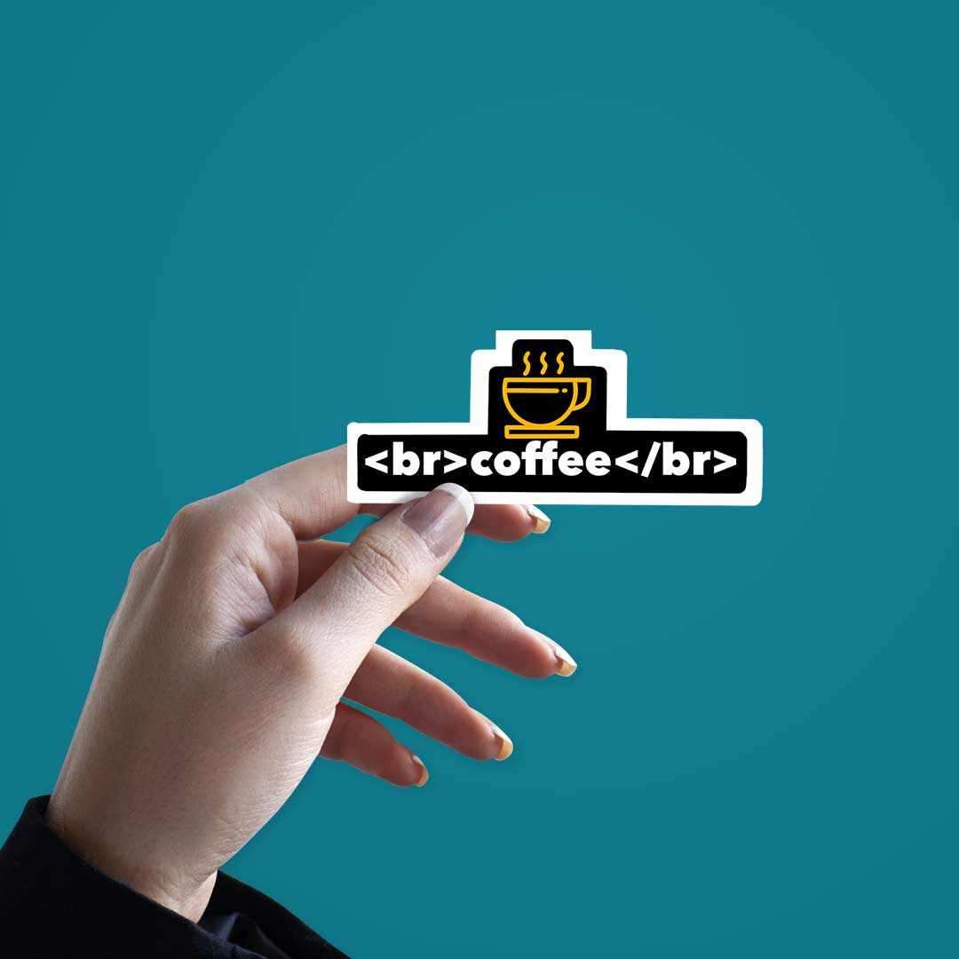Coffee Break Sticker waterproof vinyl decal for laptop, bike, car & bottle