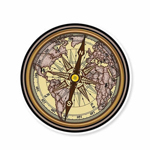 Compass Sticker waterproof vinyl decal for laptop, bike, car & bottle