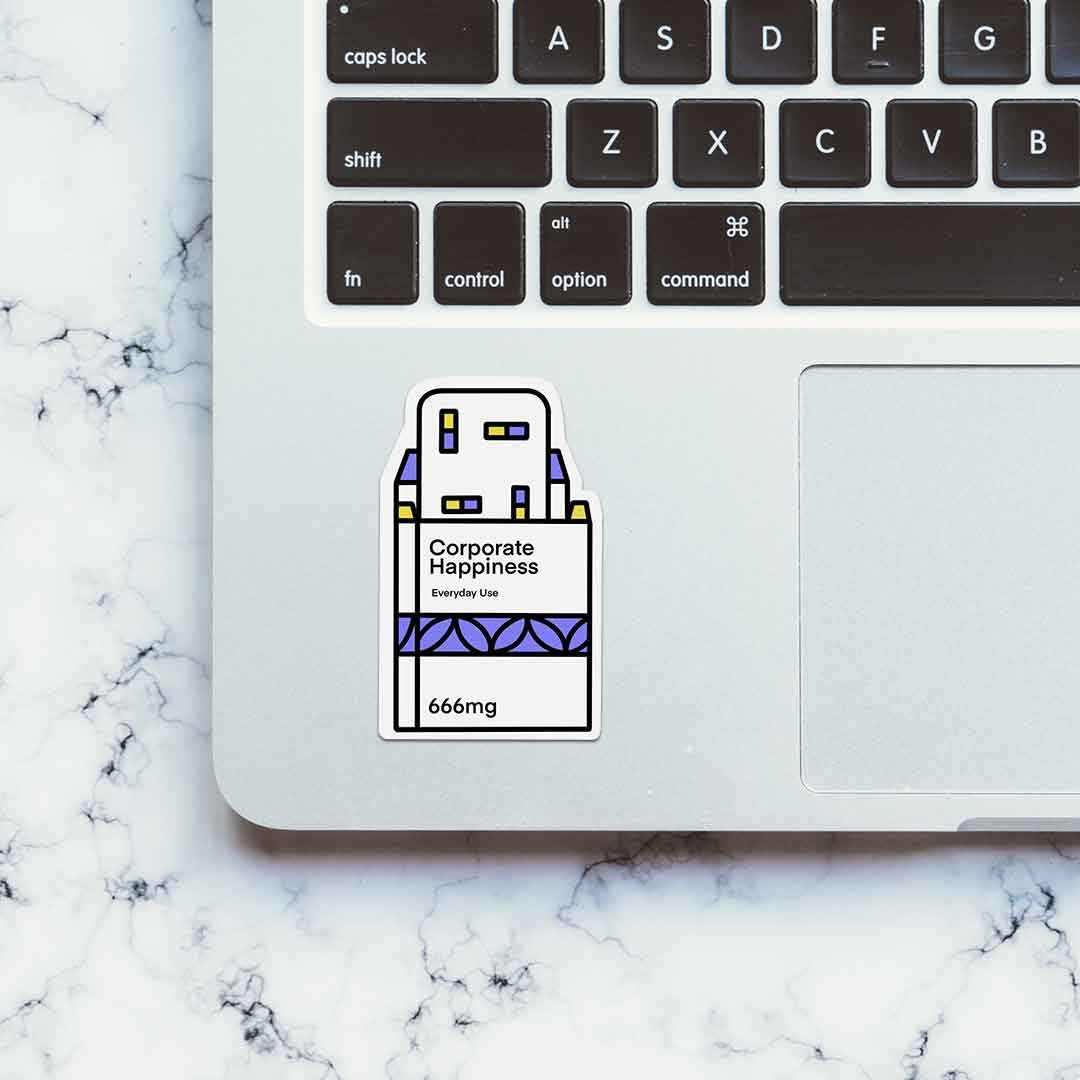 Corporate Happiness Sticker waterproof vinyl decal for laptop, bike, car & bottle