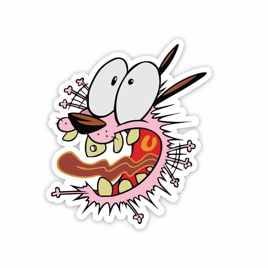 Courage the Cowardly Dog Sticker waterproof vinyl decal for laptop, bike, car & bottle