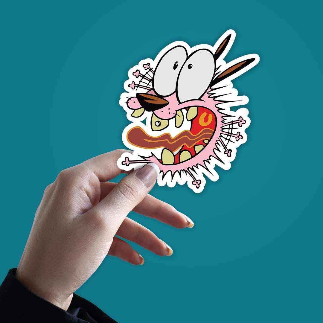 Courage the Cowardly Dog Sticker waterproof vinyl decal for laptop, bike, car & bottle