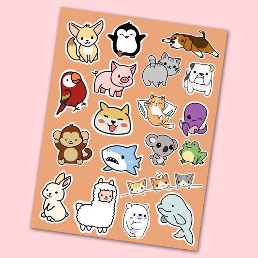 Cute Animals Mini Stickers Sheet - STICK IT UP