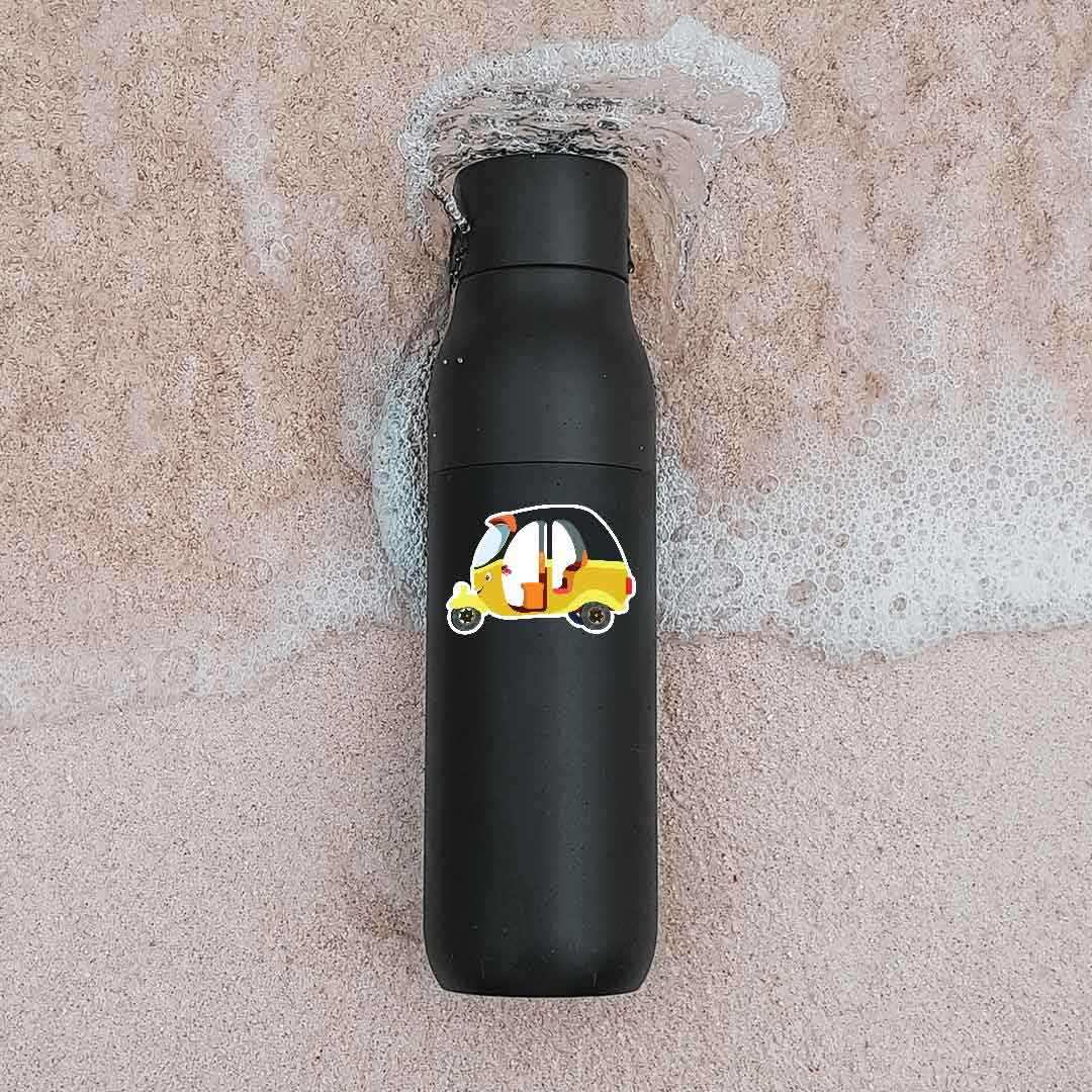 Cute Autorickshaw sticker waterproof vinyl decal for laptop, bike, car & bottle