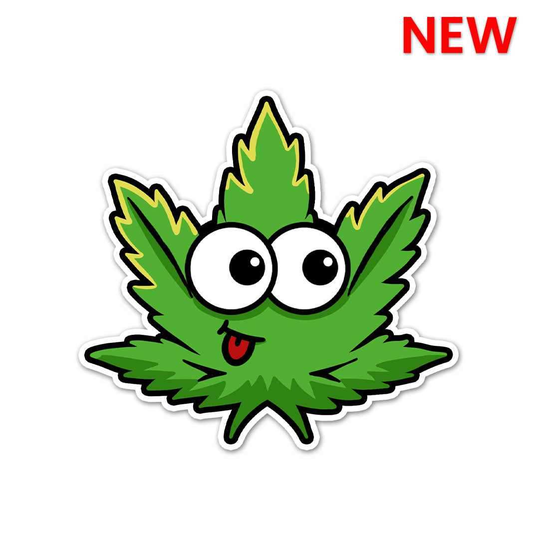 Cute Weed Sticker waterproof vinyl decal for laptop, bike, car & bottle
