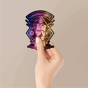 Dangerous flights Holographic Stickers waterproof vinyl decal for laptop, bike, car & bottle