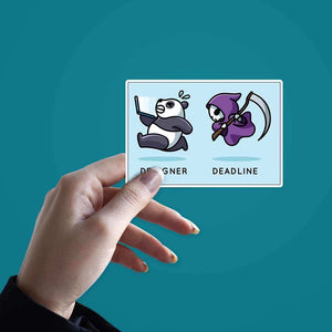 Designer and Deadlines Sticker waterproof vinyl decal for laptop, bike, car & bottle