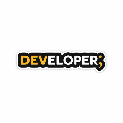 Developer; Sticker waterproof vinyl decal for laptop, bike, car & bottle
