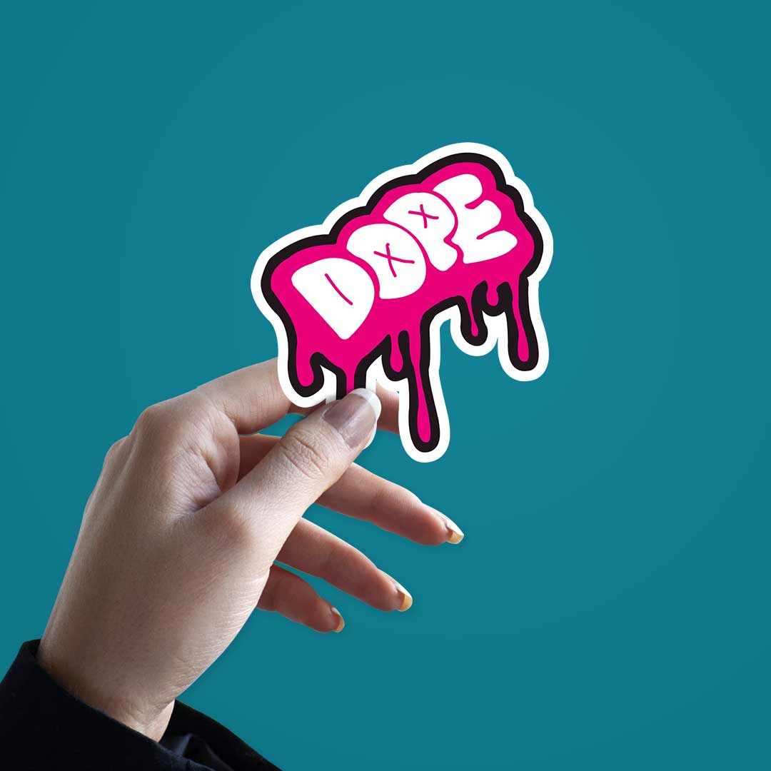 DOPE Sticker waterproof vinyl decal for laptop, bike, car & bottle