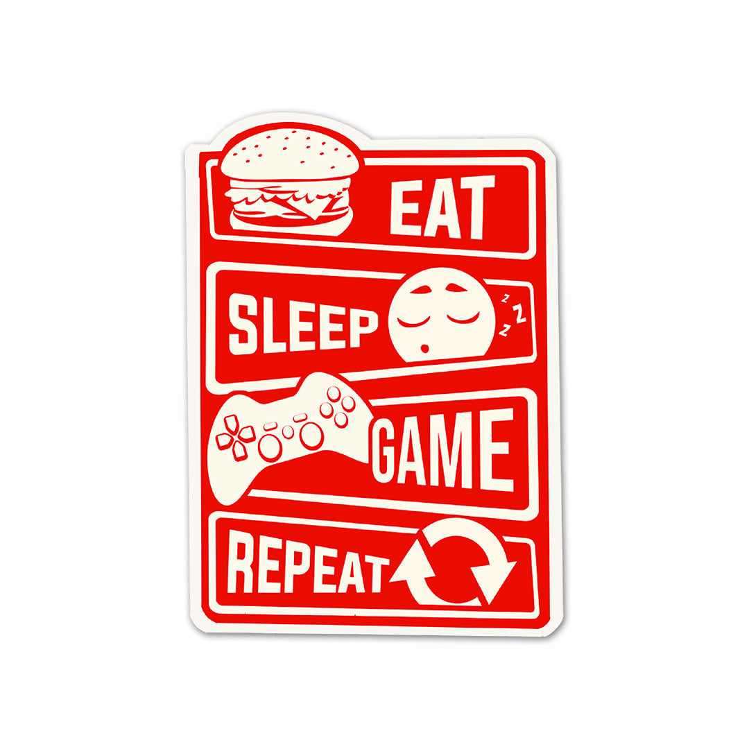Eat Sleep Game Repeat Sticker - Stickers | STICK IT UP
