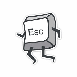 ESC key Sticker waterproof vinyl decal for laptop, bike, car & bottle