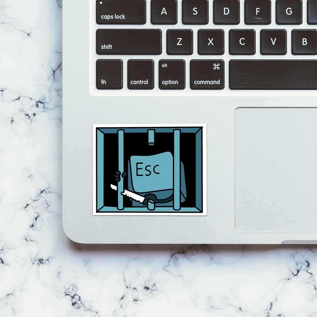 ESCape Sticker waterproof vinyl decal for laptop, bike, car & bottle