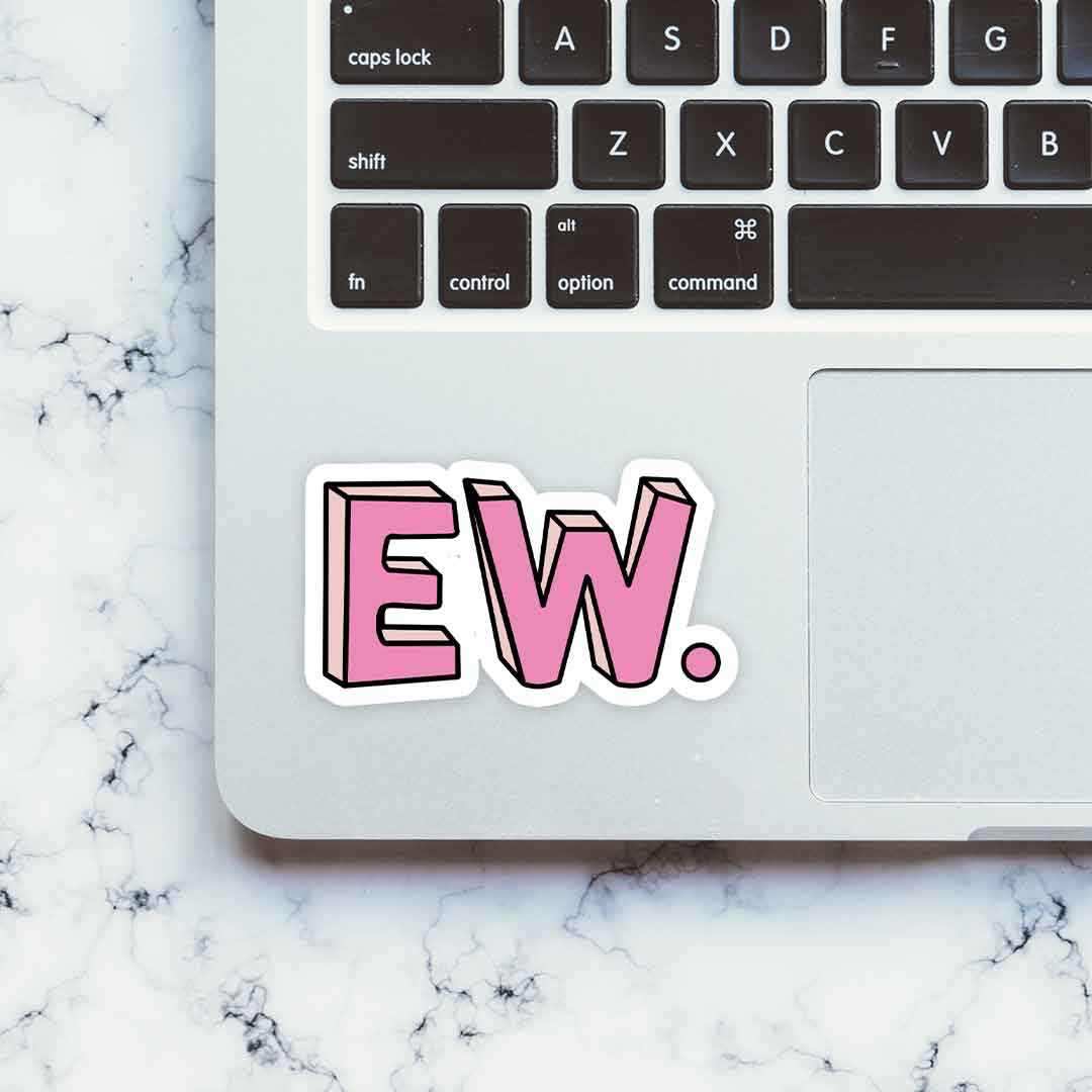 EW Sticker waterproof vinyl decal for laptop, bike, car & bottle