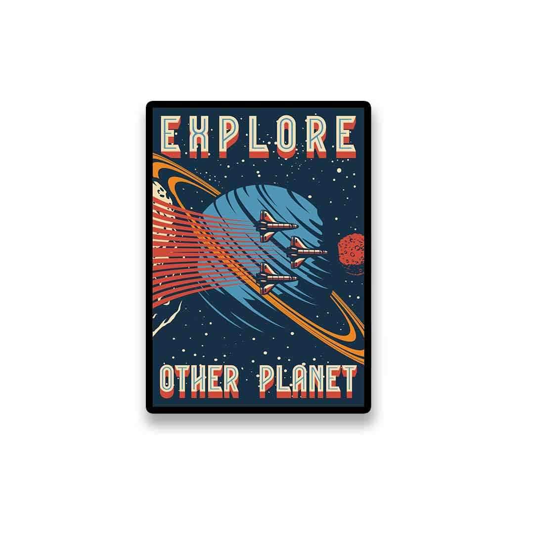 Explore Other Planet Sticker waterproof vinyl decal for laptop, bike, car & bottle