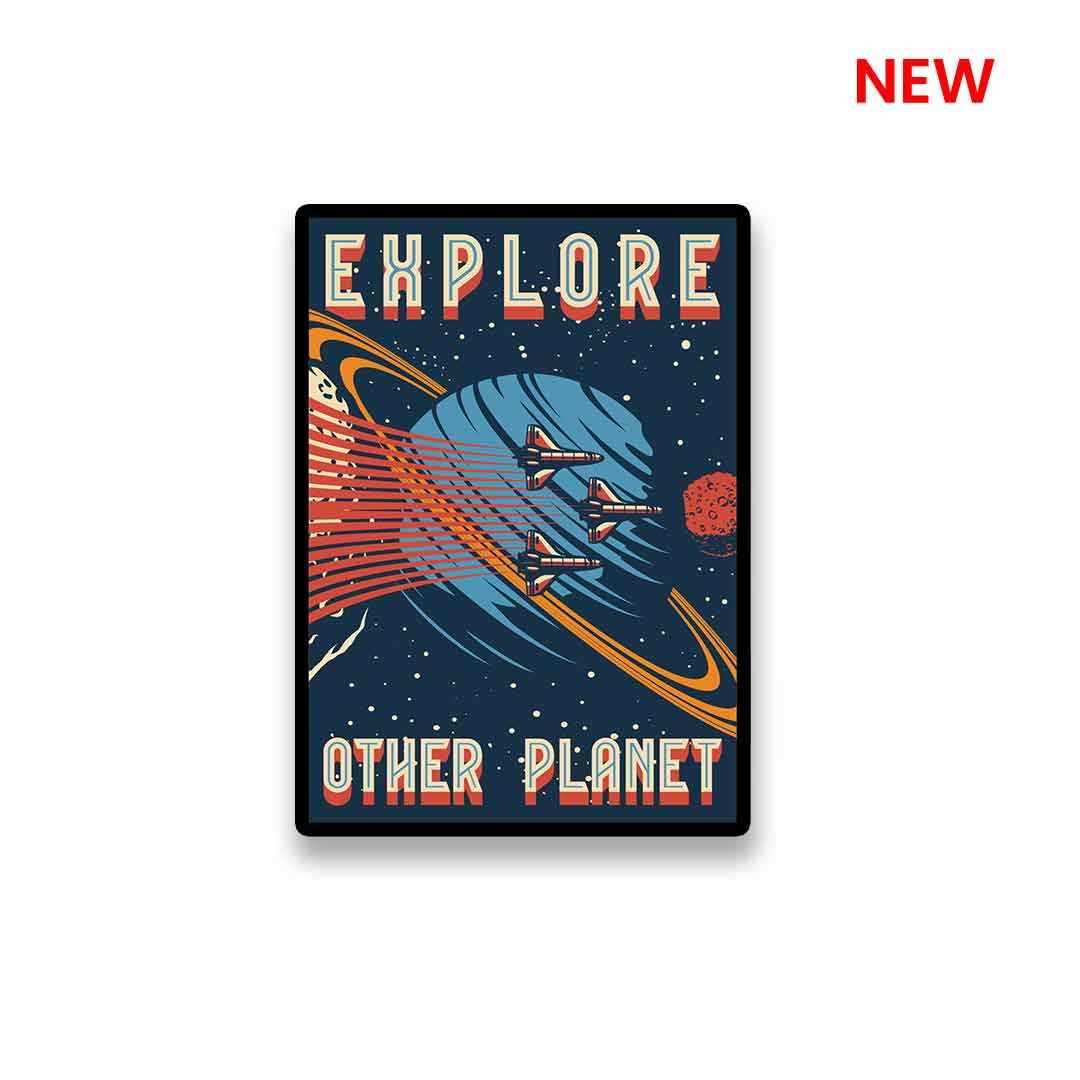 Explore Other Planet Sticker waterproof vinyl decal for laptop, bike, car & bottle