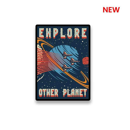 Explore Other Planet Sticker waterproof vinyl decal for laptop, bike, car & bottle