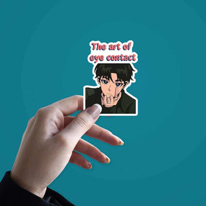 Eye Contact Sticker waterproof vinyl decal for laptop, bike, car & bottle