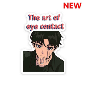 Eye Contact Sticker waterproof vinyl decal for laptop, bike, car & bottle