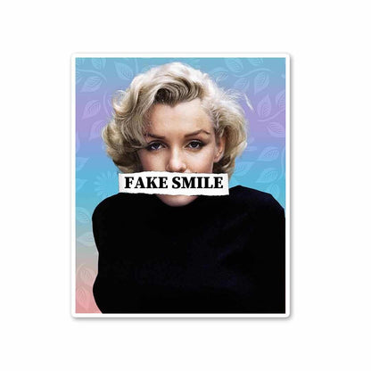 FAKE SMILE Sticker waterproof vinyl decal for laptop, bike, car & bottle