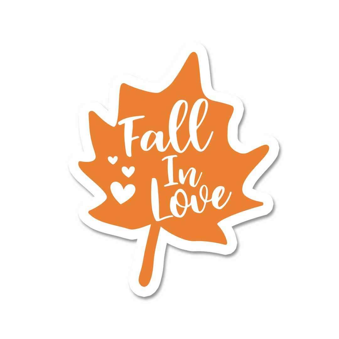 Fall In Love Sticker waterproof vinyl decal for laptop, bike, car & bottle