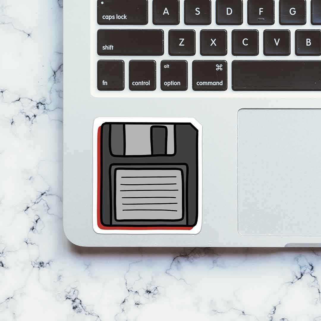 Floppy Sticker waterproof vinyl decal for laptop, bike, car & bottle