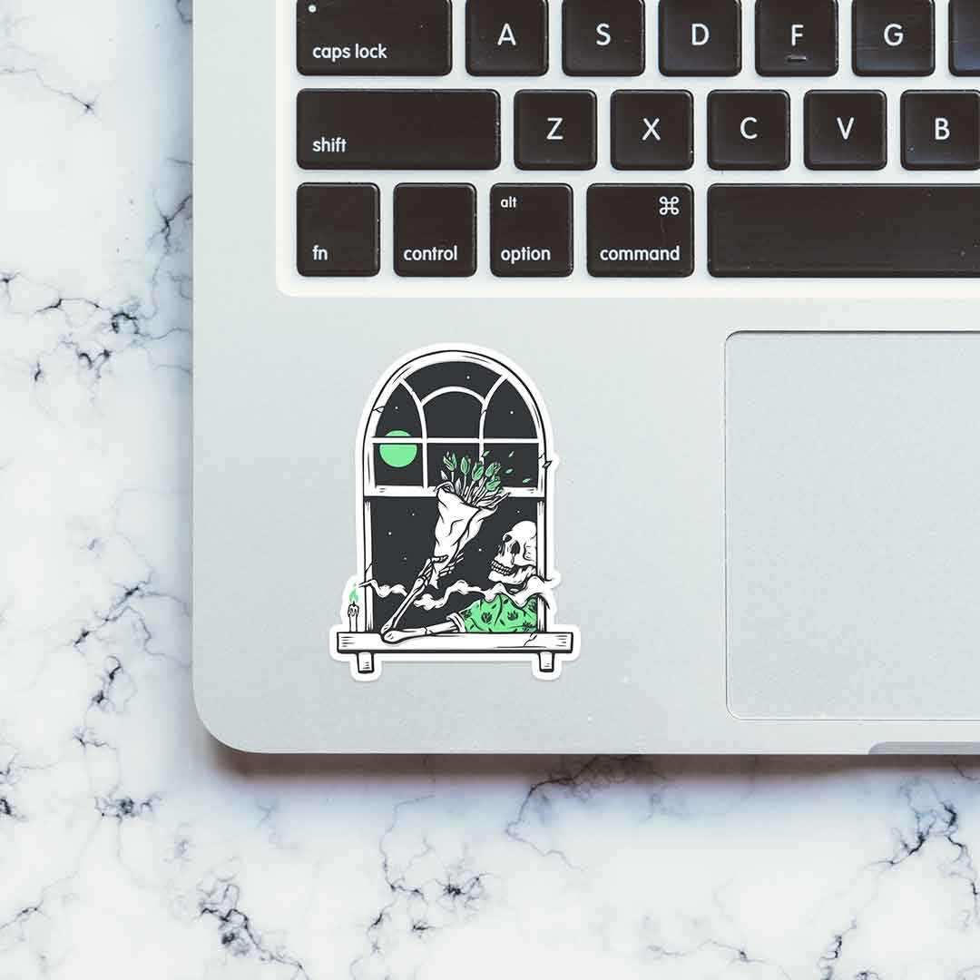 Flowers for the dead sticker waterproof vinyl decal for laptop, bike, car & bottle
