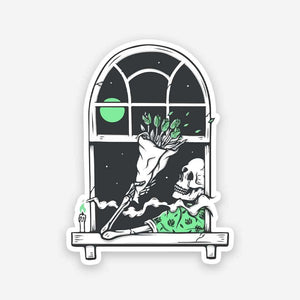 Flowers for the dead sticker waterproof vinyl decal for laptop, bike, car & bottle