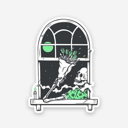 Flowers for the dead sticker waterproof vinyl decal for laptop, bike, car & bottle