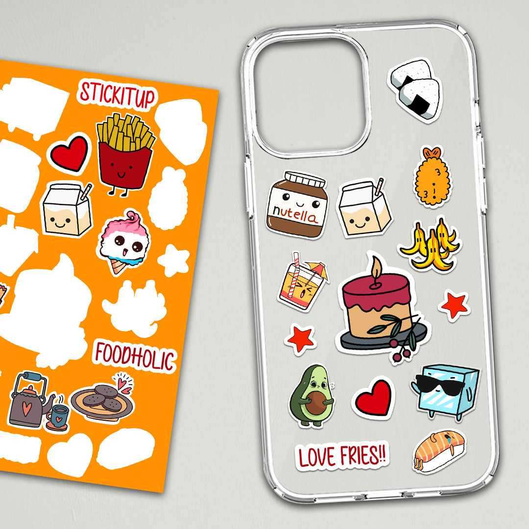 Food Mini Stickers Sheet waterproof vinyl decal for laptop, bike, car & bottle