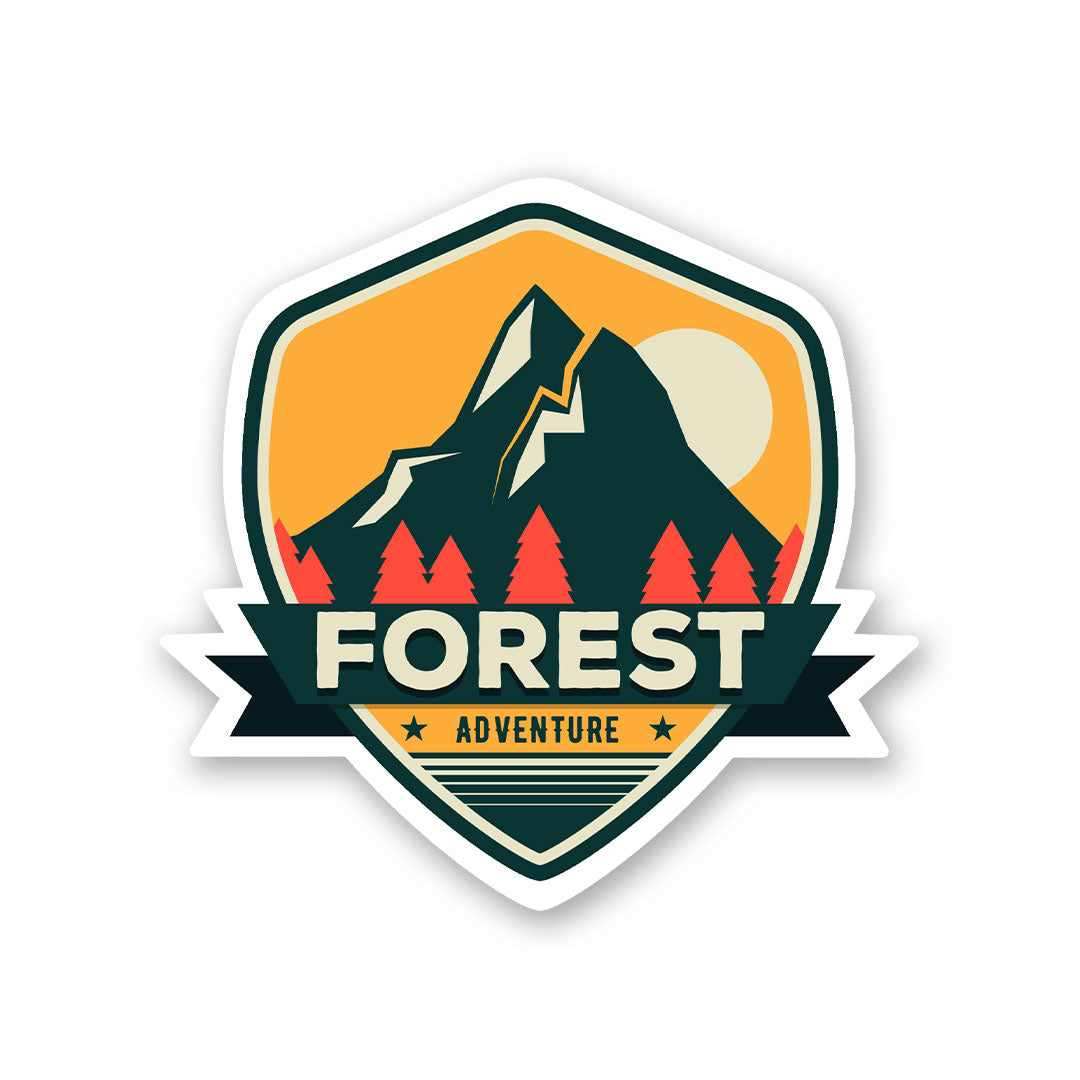 Forest Adventure Sticker waterproof vinyl decal for laptop, bike, car & bottle