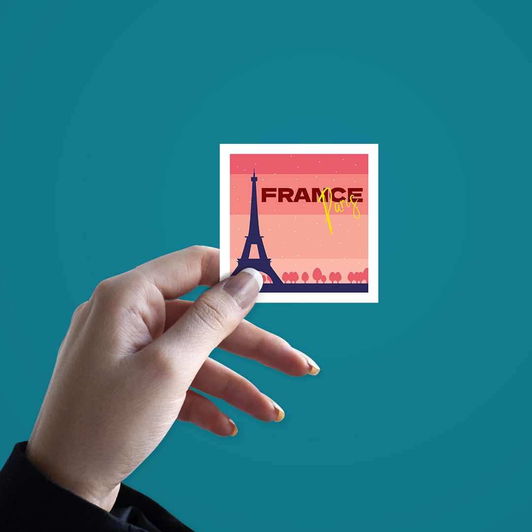 France Paris Sticker waterproof vinyl decal for laptop, bike, car & bottle