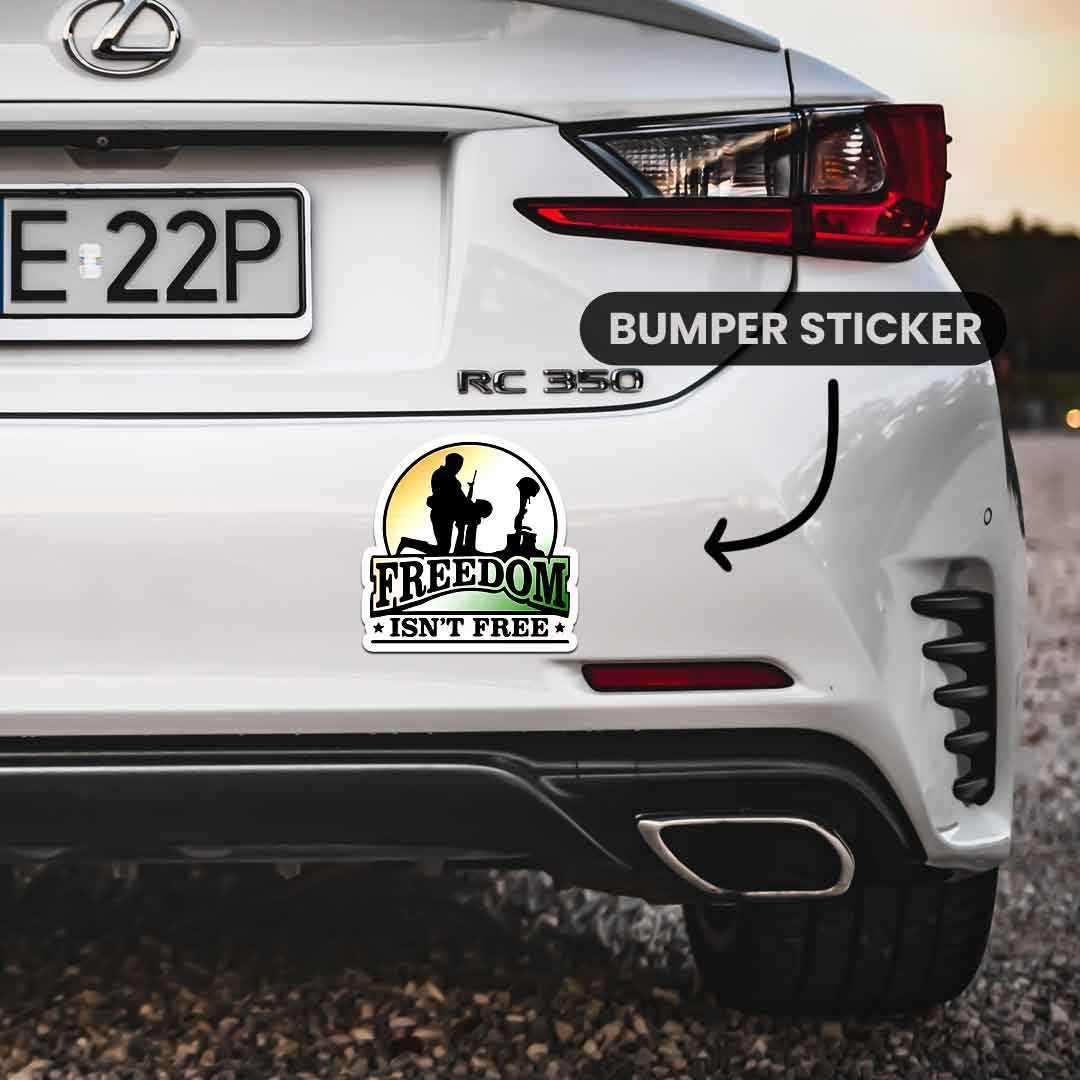 Freedom Isn't FREE Bumper Sticker waterproof vinyl decal for laptop, bike, car & bottle