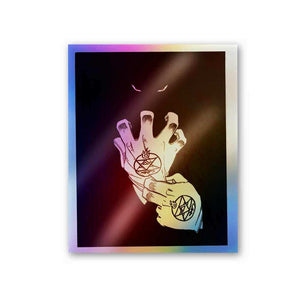Full Metal Alchemist Hand Holographic Stickers waterproof vinyl decal for laptop, bike, car & bottle
