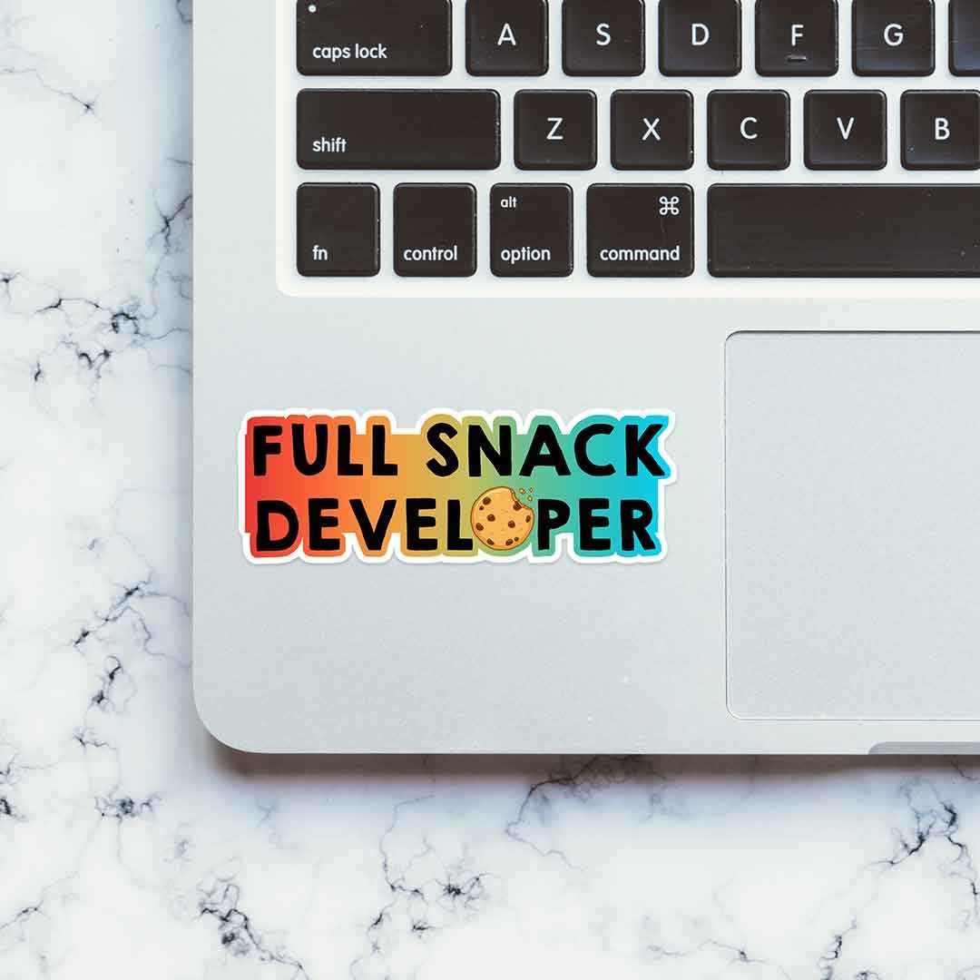 Full Snack Developer Sticker waterproof vinyl decal for laptop, bike, car & bottle