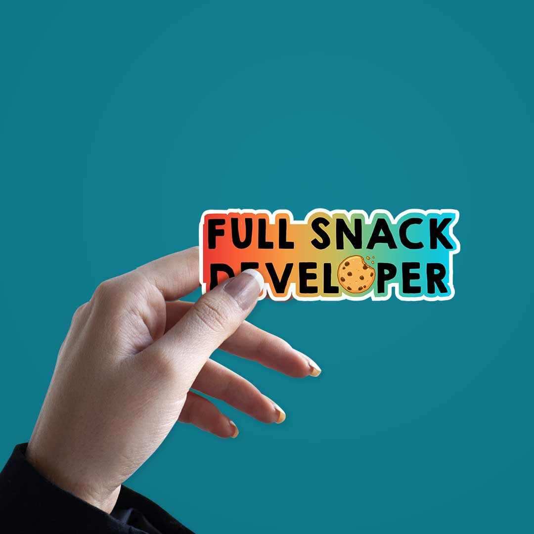 Full Snack Developer Sticker waterproof vinyl decal for laptop, bike, car & bottle