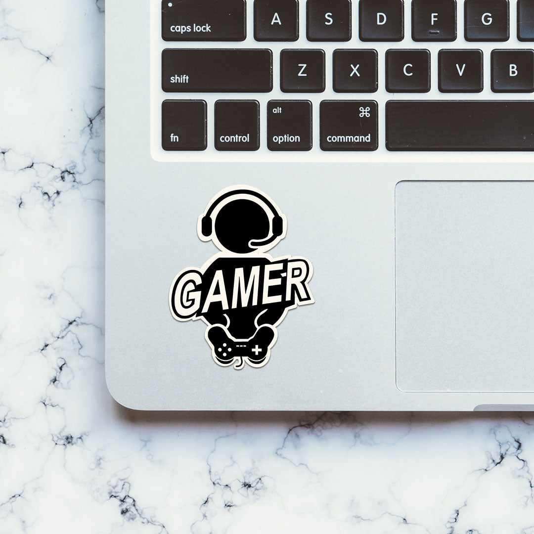 Gamer At Peace Sticker waterproof vinyl decal for laptop, bike, car & bottle