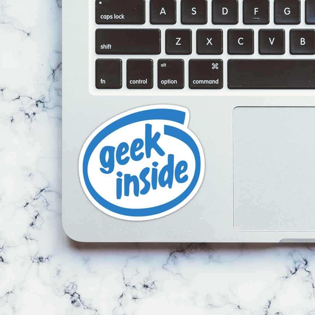 Geek inside Sticker waterproof vinyl decal for laptop, bike, car & bottle