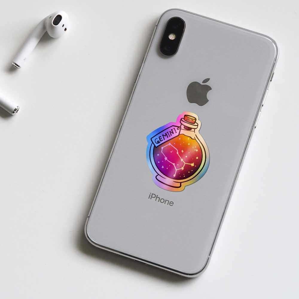 Gemini Holographic Stickers waterproof vinyl decal for laptop, bike, car & bottle