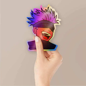 Gojo Holographic Stickers waterproof vinyl decal for laptop, bike, car & bottle