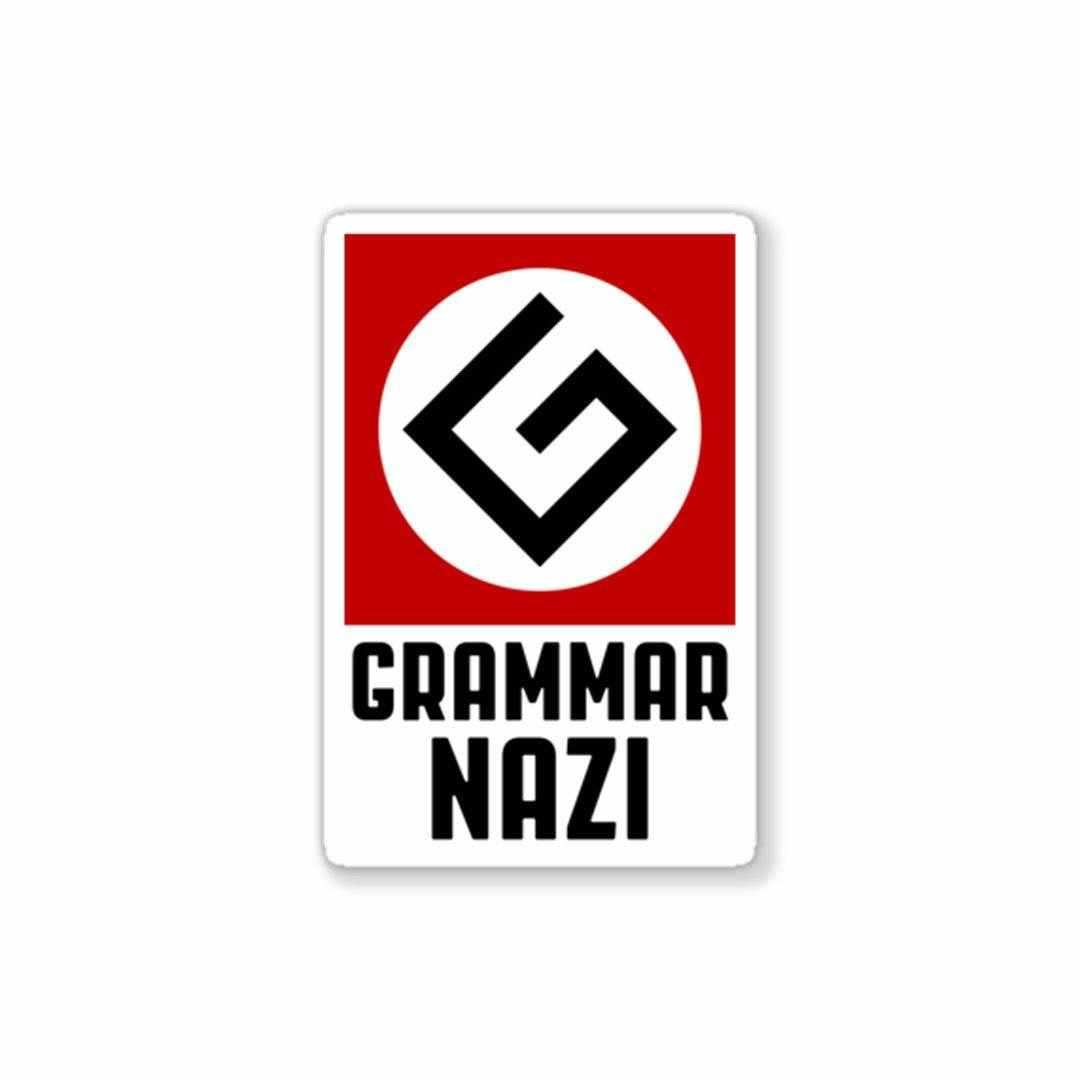 Grammar NAZI Sticker waterproof vinyl decal for laptop, bike, car & bottle