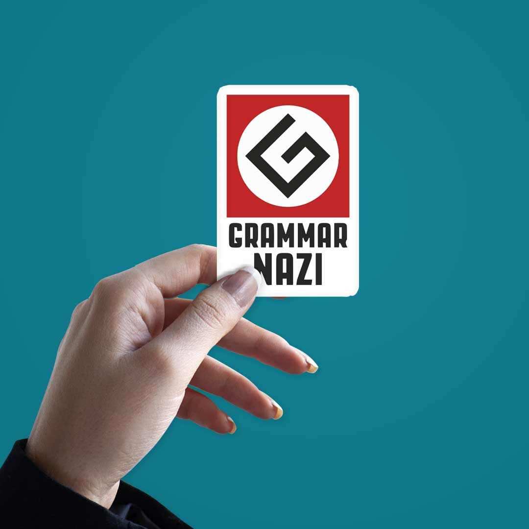 Grammar NAZI Sticker waterproof vinyl decal for laptop, bike, car & bottle