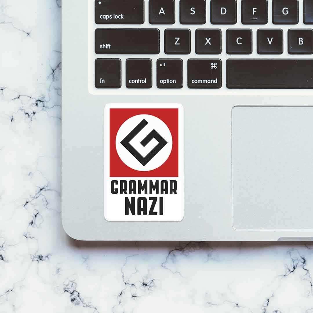 Grammar NAZI Sticker waterproof vinyl decal for laptop, bike, car & bottle