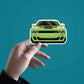 Green Vintage Muscle Sticker waterproof vinyl decal for laptop, bike, car & bottle
