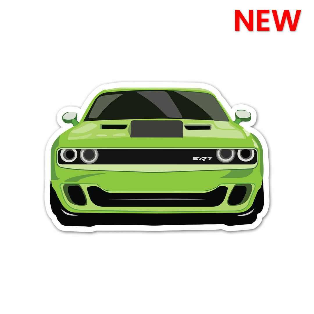 Green Vintage Muscle Sticker waterproof vinyl decal for laptop, bike, car & bottle