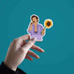 Harry Sunflower Sticker waterproof vinyl decal for laptop, bike, car & bottle