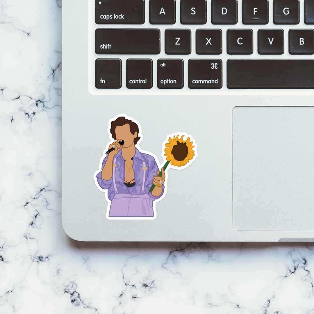 Harry Sunflower Sticker waterproof vinyl decal for laptop, bike, car & bottle