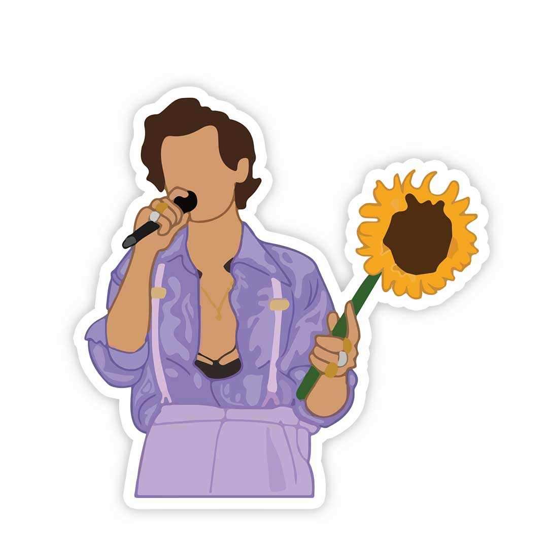 Harry Sunflower Sticker waterproof vinyl decal for laptop, bike, car & bottle