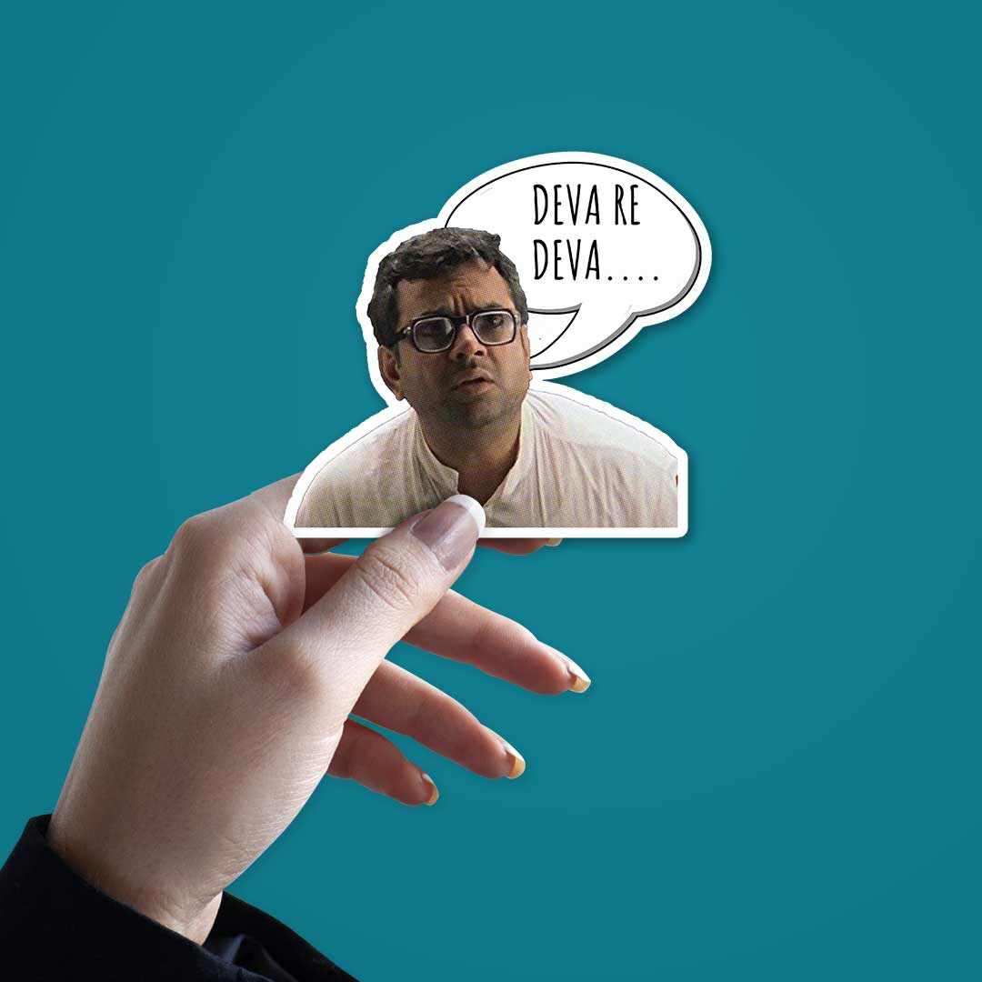 Hera Pheri - Deva Re Deva ! Sticker waterproof vinyl decal for laptop, bike, car & bottle