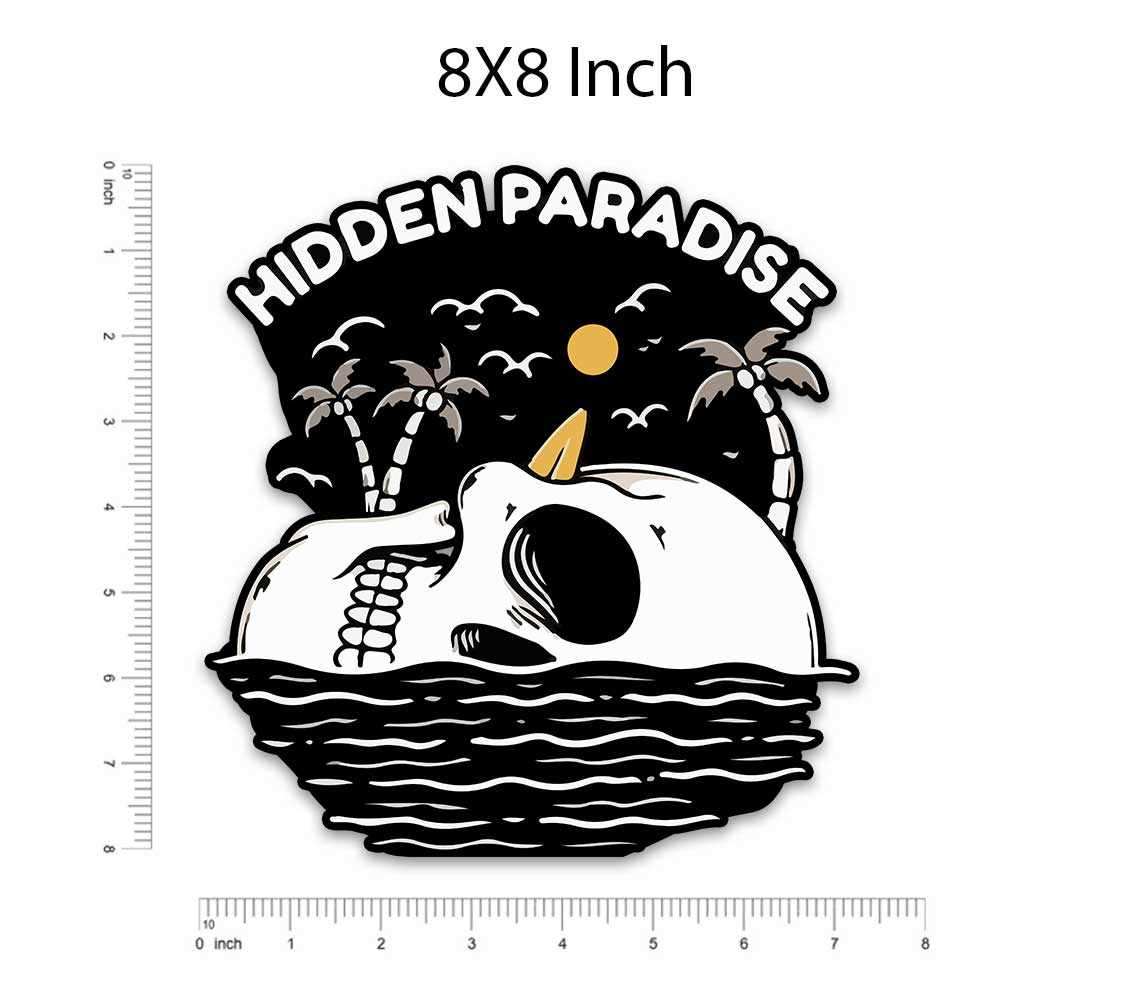 Hidden Paradise Bumper Sticker waterproof vinyl decal for laptop, bike, car & bottle